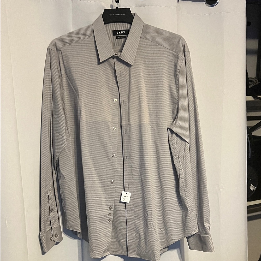 DKNY Men's Silver Dress Shirt